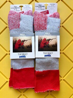 Lot 2 Vintage Thorlo Padds Field Cool Weather Socks USA TF-13 8.5-12.5 Thermax
